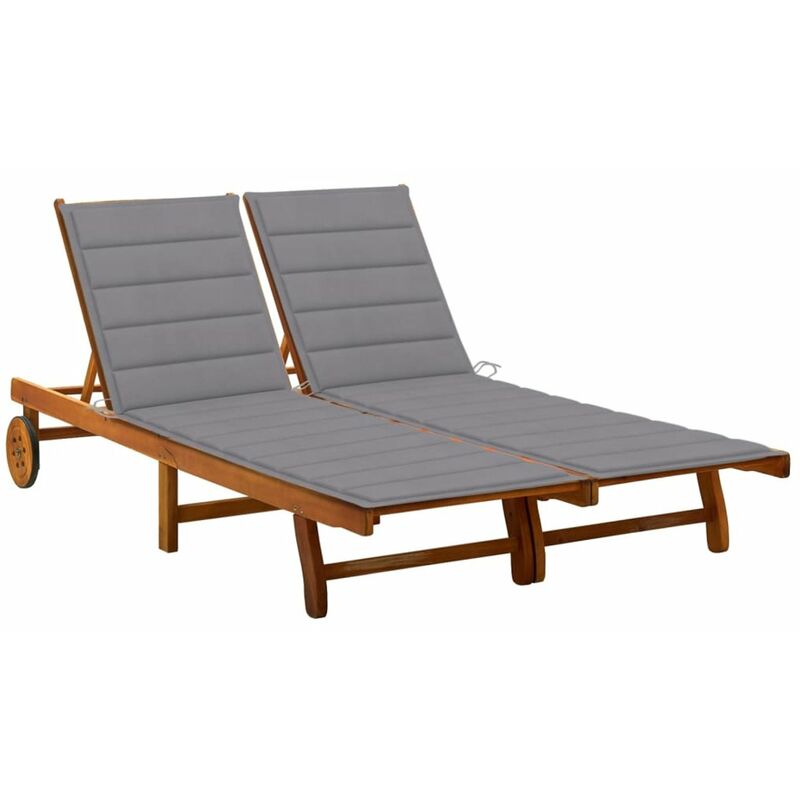 

Tumbona de jardin 2 personas y cojines madera maciza de acacia