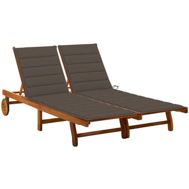 

Tumbona de jardin 2 personas y cojines madera maciza de acacia