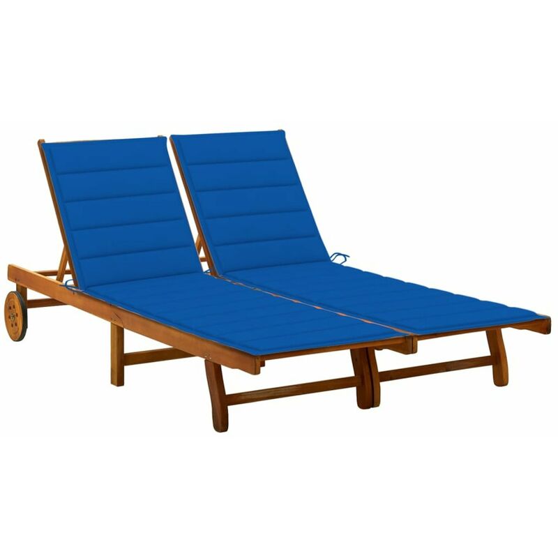 

Tumbona de jardin 2 personas y cojines madera maciza de acacia