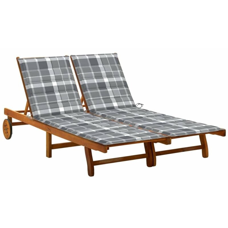 

Tumbona de jardin 2 personas y cojines madera maciza de acacia