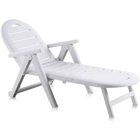 SP BERNER Tumbona jard reclinable shaf res blanca caiman 4 posic. con