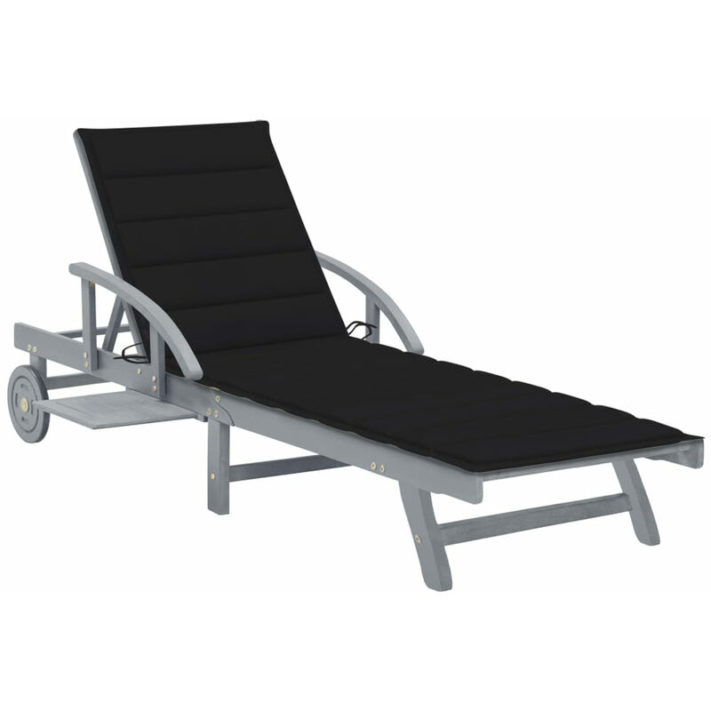 

Tumbona de jardin con cojin madera maciza de acacia