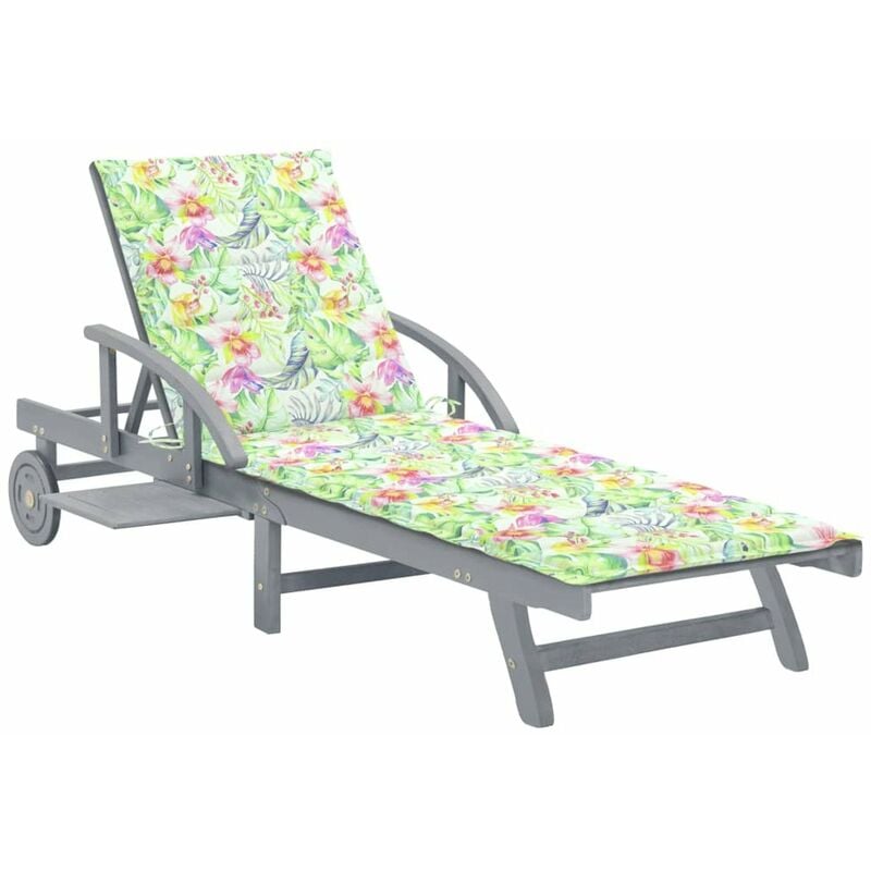 

Tumbona de jardin con cojin madera maciza de acacia