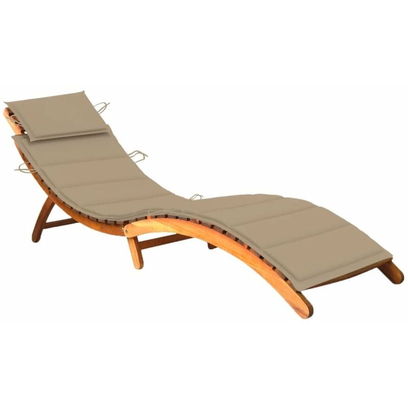 

Tumbona de jardin con cojin madera maciza de acacia