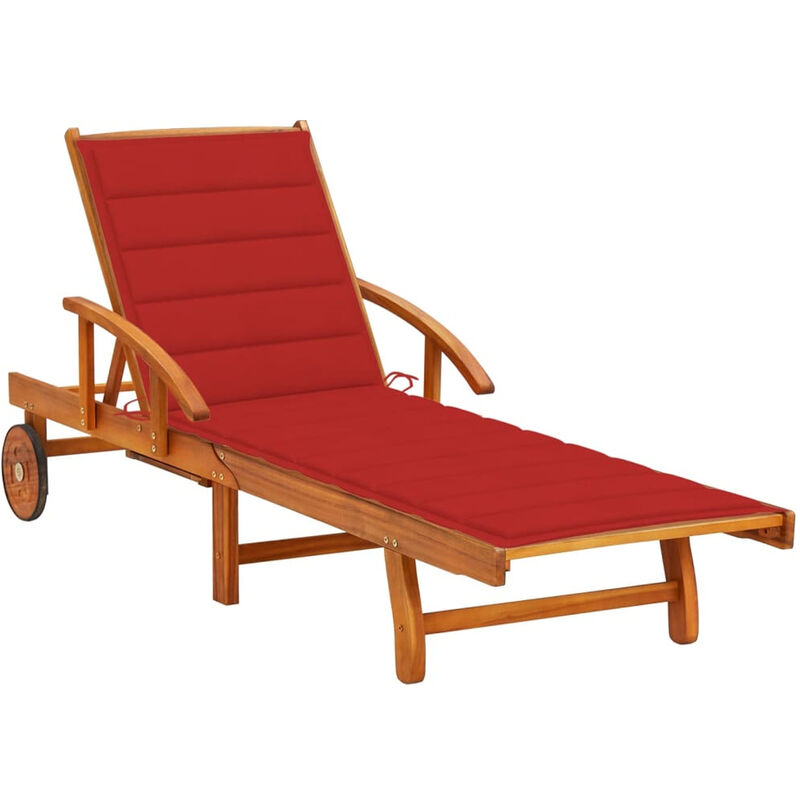 

Tumbona de jardin con cojin madera maciza de acacia