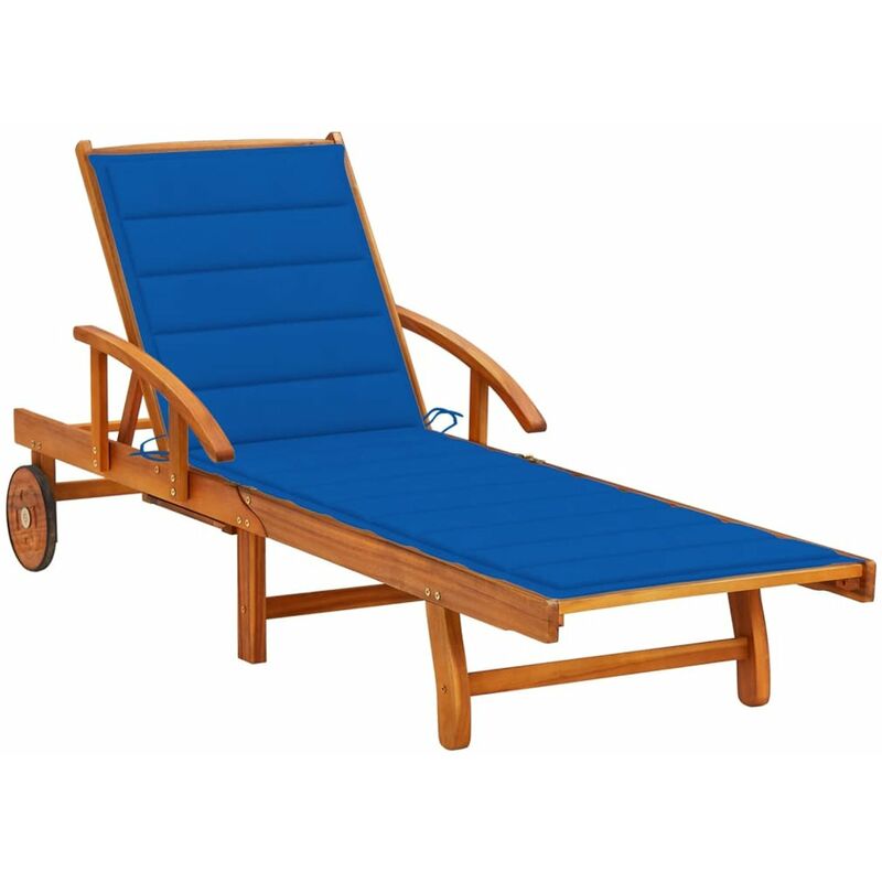 

Tumbona de jardin con cojin madera maciza de acacia
