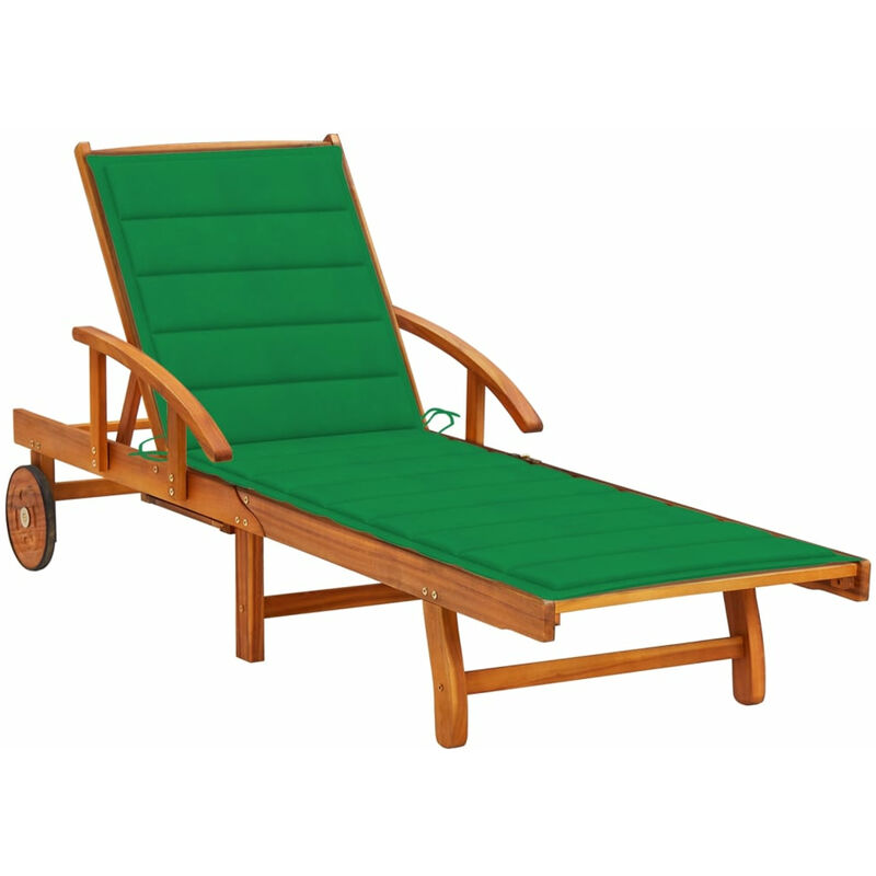 

Tumbona de jardin con cojin madera maciza de acacia