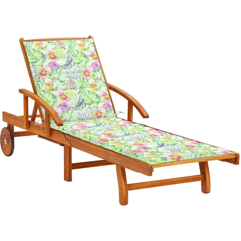 

Tumbona de jardin con cojin madera maciza de acacia