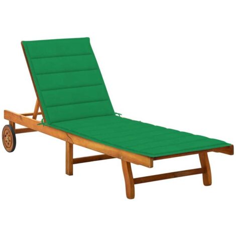 Tumbona de jardin con cojin madera maciza de acacia