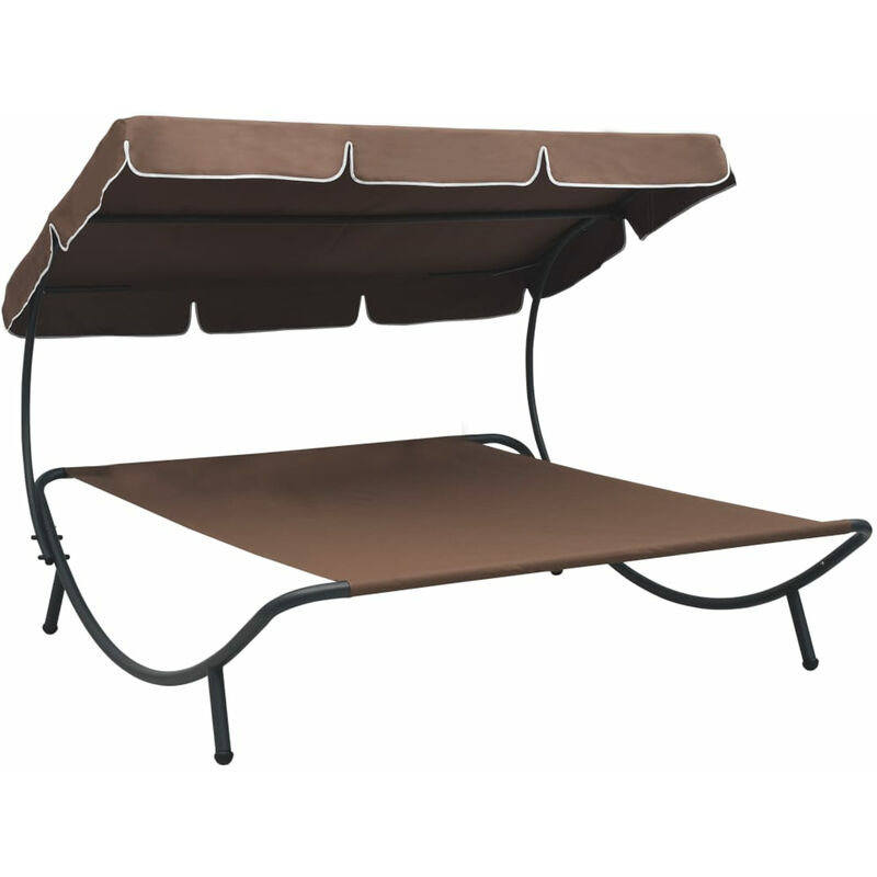 

Tumbona de jardin con toldo marron