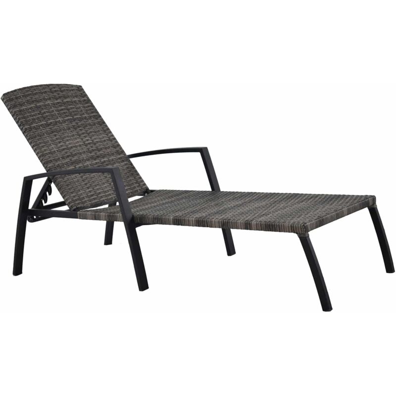 

Tumbona de Jardín 4 Posiciones Chillvert Cozumel 190x63x50 cm Ratán Sintético y Acero Gris