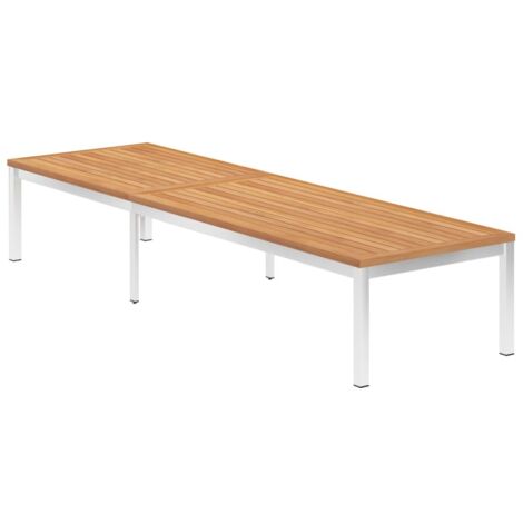 Tumbona de madera maciza de teca y acero inoxidable -