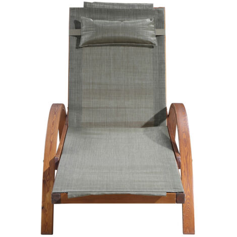 Tumbona de madera y textileno blanco NAARI