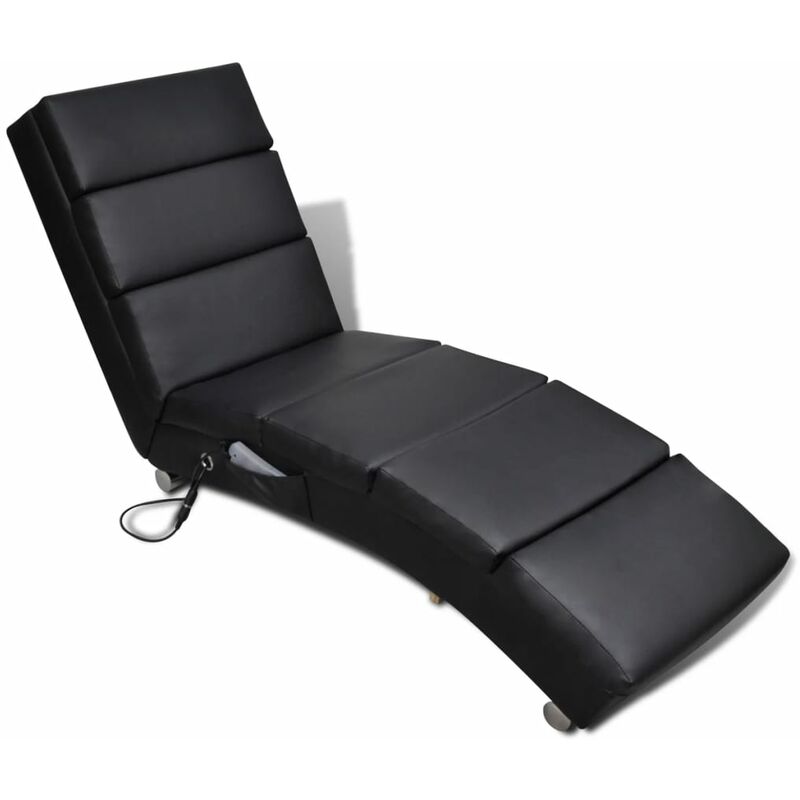 

Tumbona de masaje reclinable de cuero sintético negro