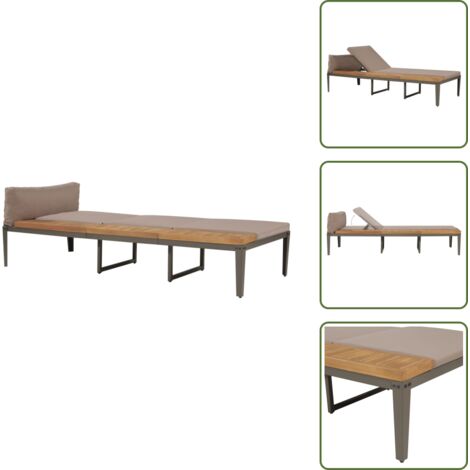 Tumbona de patio - vidaXL Tumbona con cojines madera maciza de acacia marrón - Tumbona con cojines