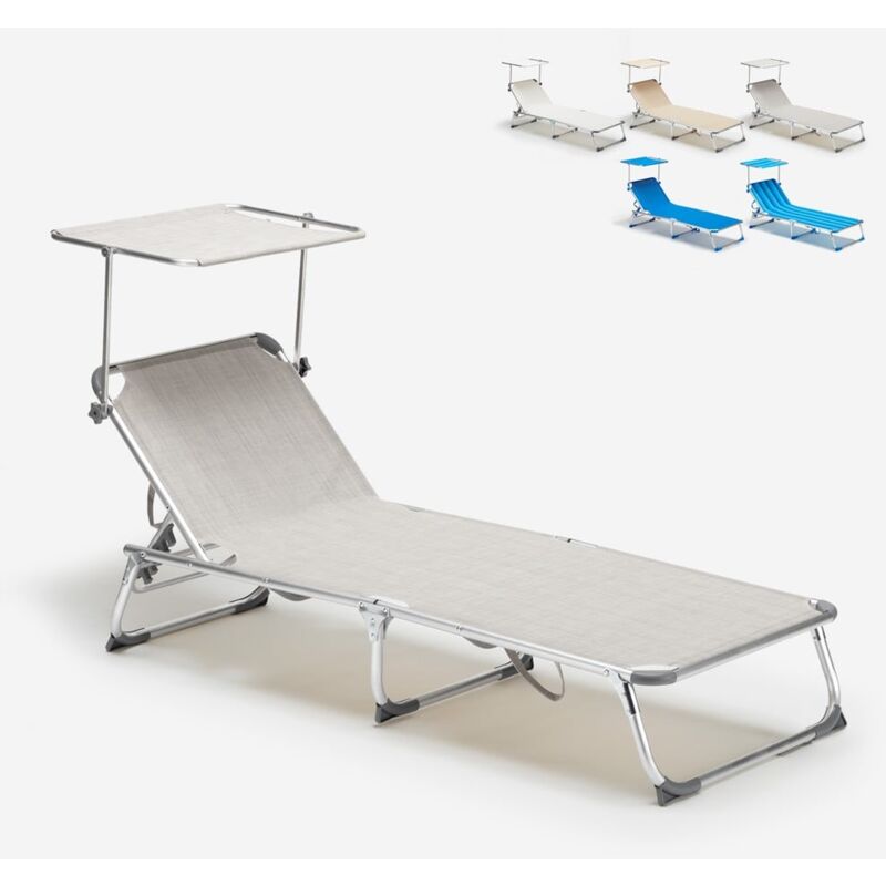 

Tumbona plegable portátil de aluminio para playa y piscina California | Gris