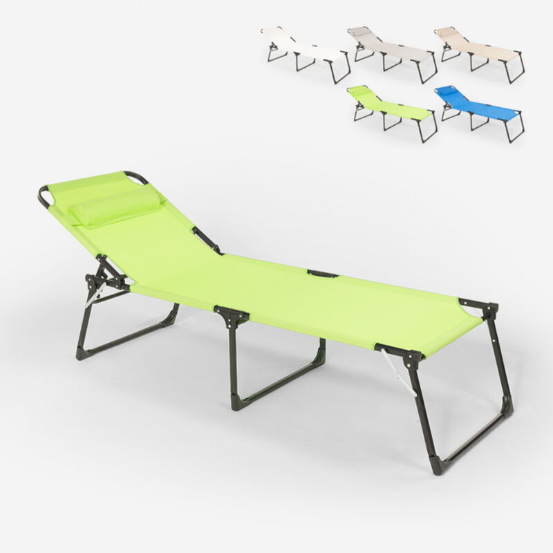 

Tumbona de playa para jardín de aluminio Mauritius plegable | Verde oscuro