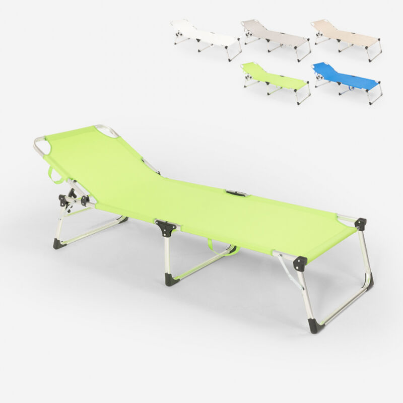 

Tumbona de playa para jardín de aluminio Seychelles | Verde oscuro