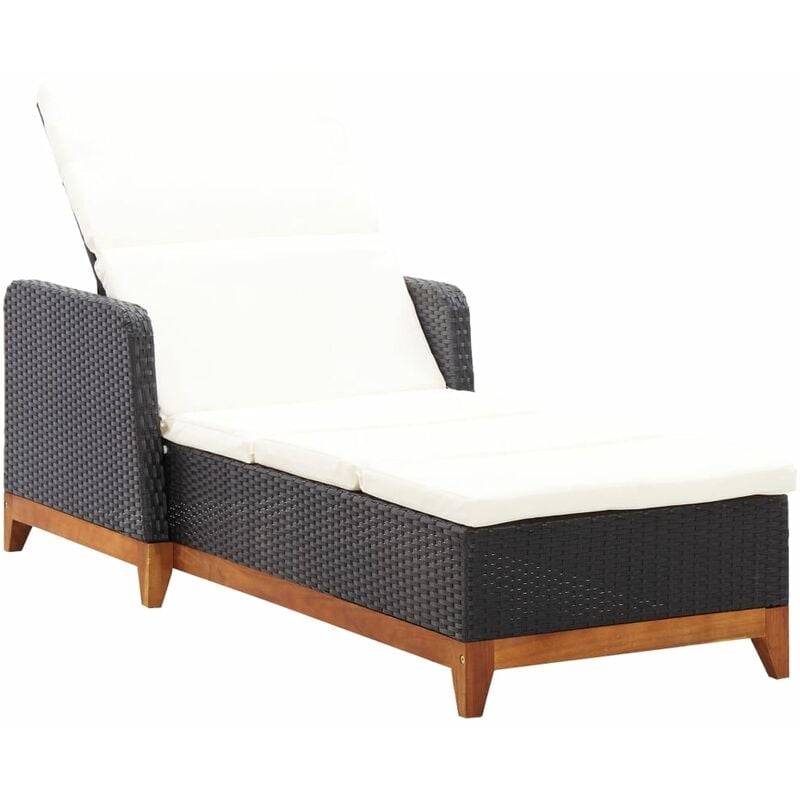 

Tumbona de ratán sintético y madera maciza de acacia negro
