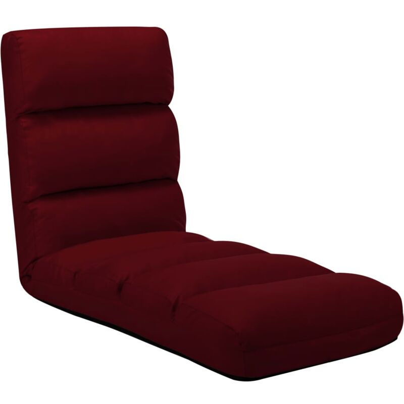 

vidaXL Tumbona de Suelo Plegable de Cuero Sintético Rojo Vino Tinto - Rojo