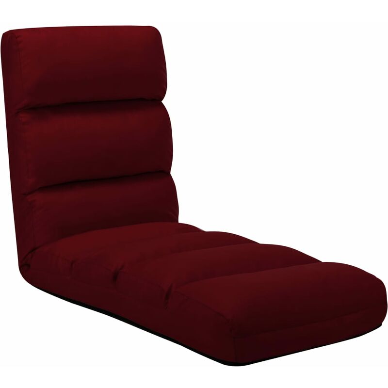 

Tumbona de suelo plegable de cuero sintético rojo vino tinto