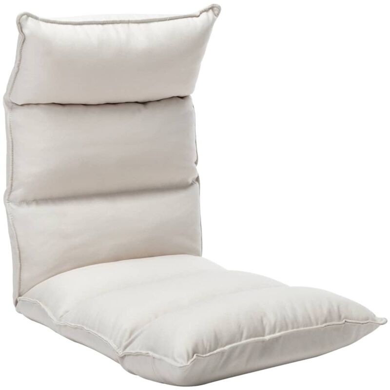 

vidaXL Tumbona de Suelo Plegable de Tela Crema - Crema