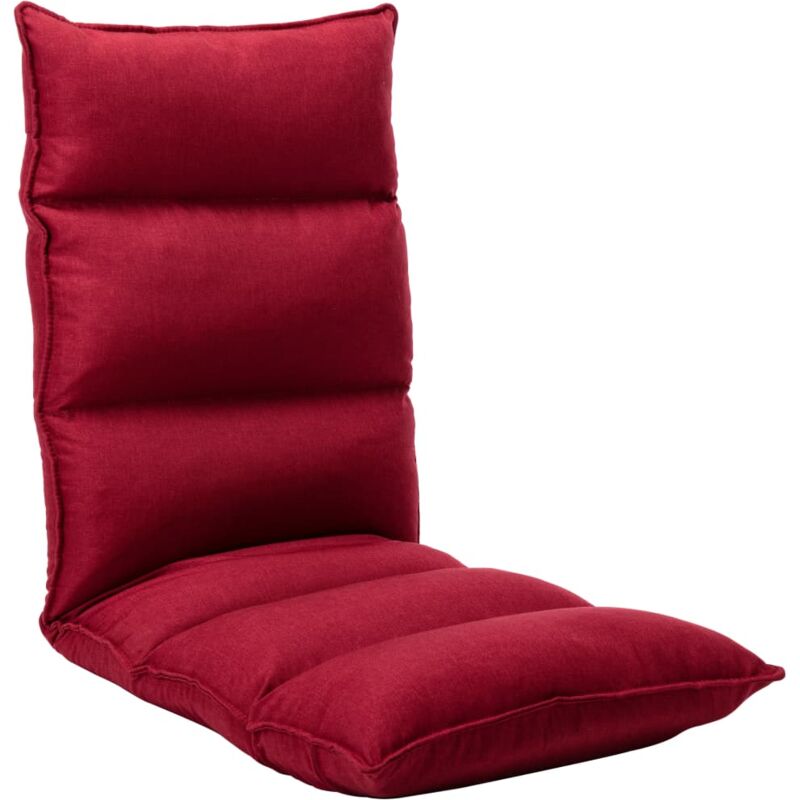 

vidaXL Tumbona de Suelo Plegable de Tela Rojo Vino Tinto - Rojo