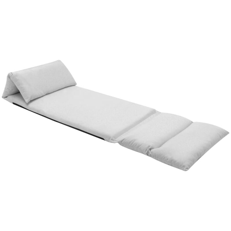 

Tumbona de suelo plegable microfibra gris claro