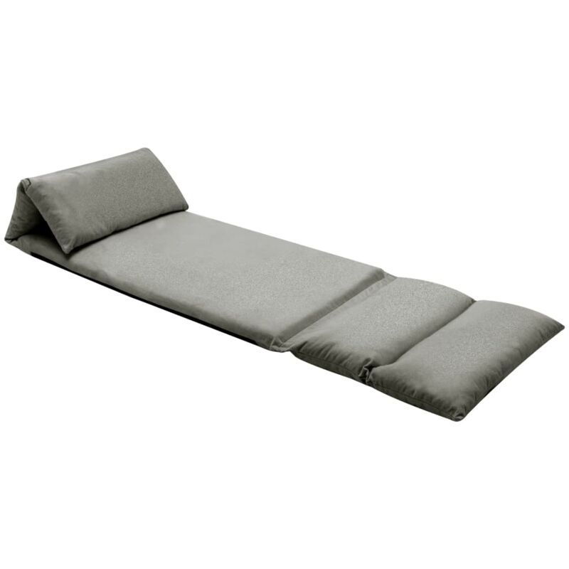 

vidaXL Tumbona de Suelo Plegable Microfibra Gris Oscuro - Gris