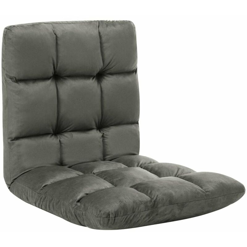 

Tumbona de suelo plegable microfibra gris oscuro