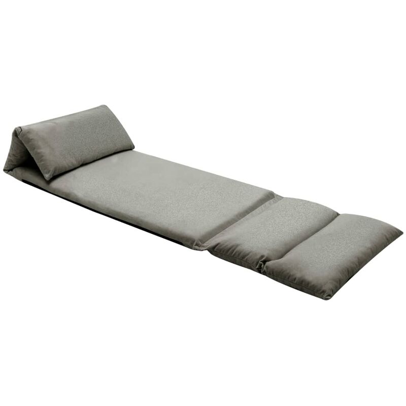 

Tumbona de suelo plegable microfibra gris oscuro