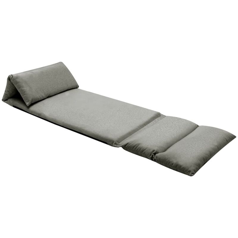 

Tumbona de suelo plegable microfibra gris oscuro - Gris