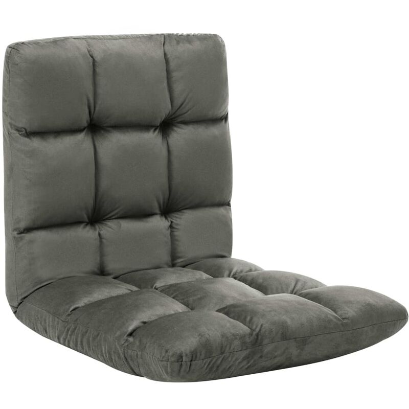 

Tumbona de suelo plegable microfibra gris oscuro - Gris