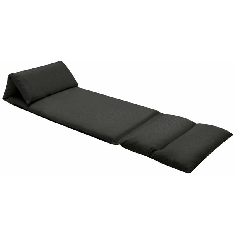 

Tumbona de suelo plegable microfibra negra