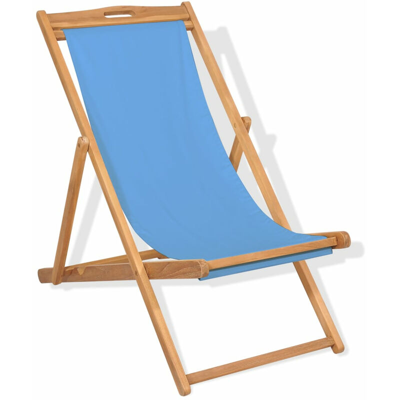 

Happyshopping - Tumbona de teca 56x105x96 cm color azul