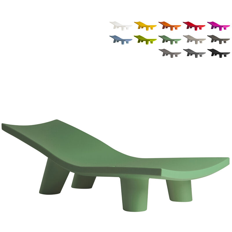 

Tumbona Diseño Moderno En Polietileno Jardín Piscina Low Lita Lounge | Verde Anís - Slide