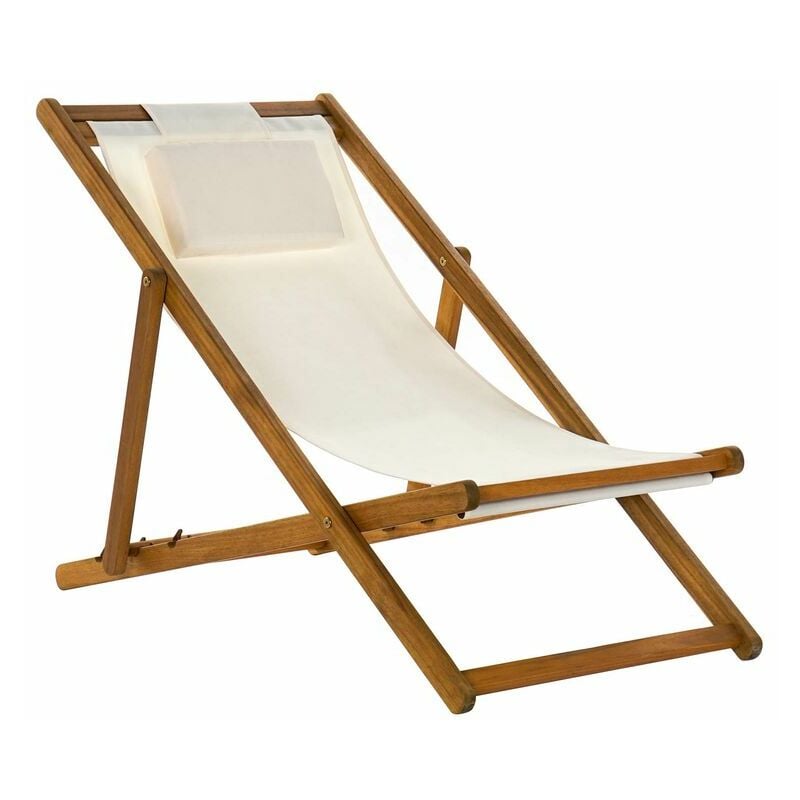

Tumbona DKD Home Decor Blanco Algodón Acacia (55 x 110 x 85 cm)