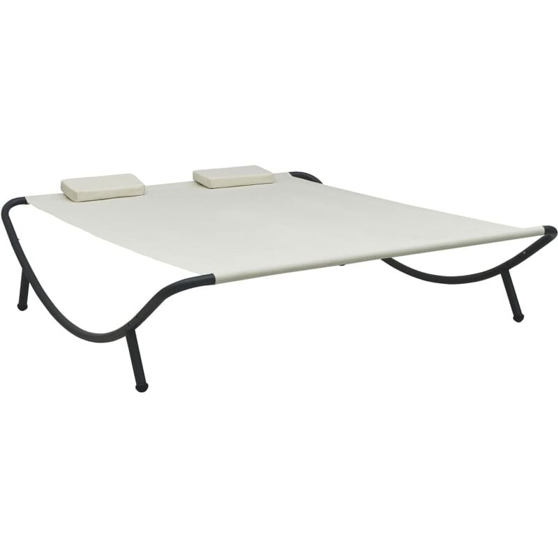 

Tumbona doble de exterior de tela color crema - Crema