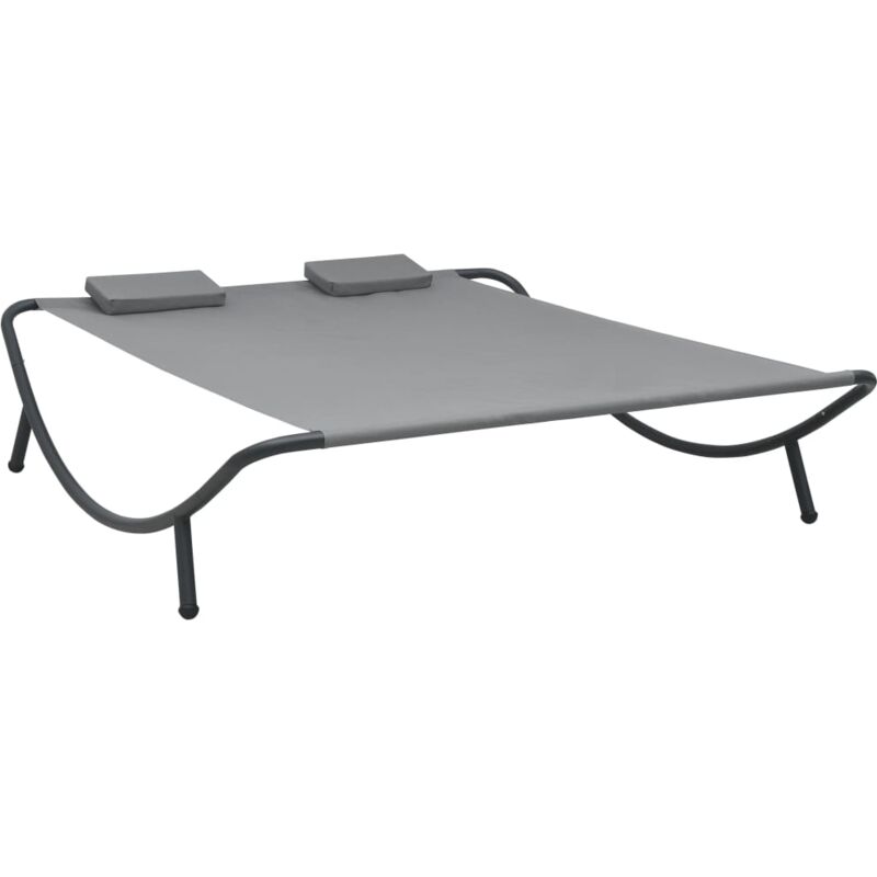 

vidaXL Tumbona doble de exterior de tela gris antracita - Antracita