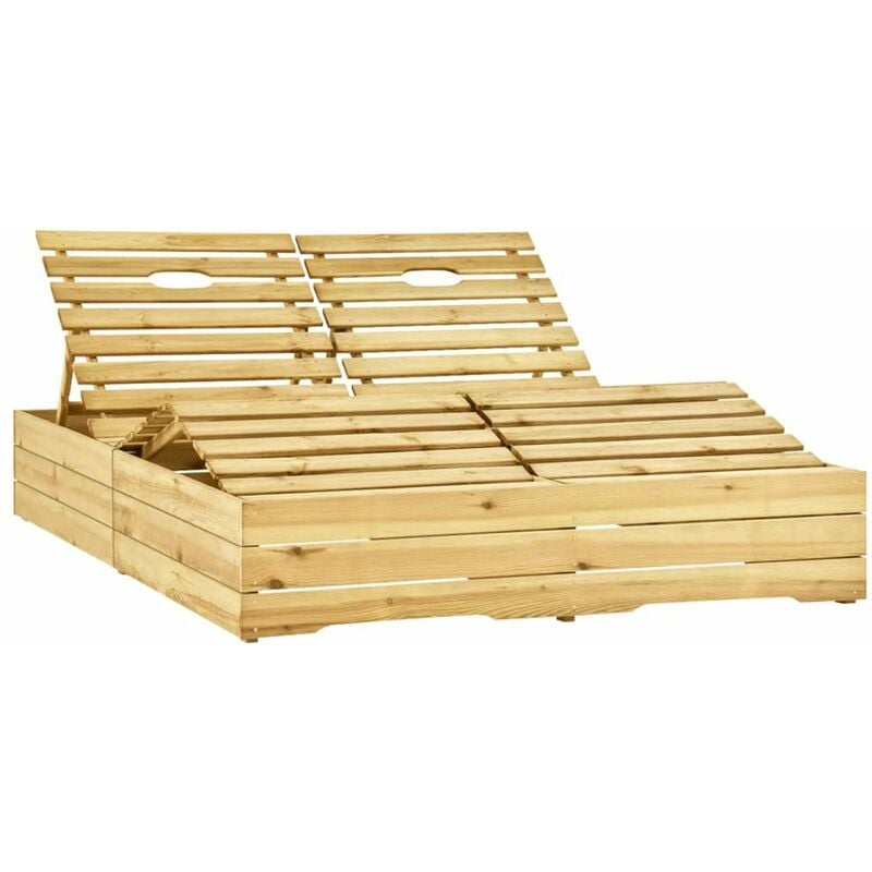 

Tumbona doble de madera de pino impregnada verde