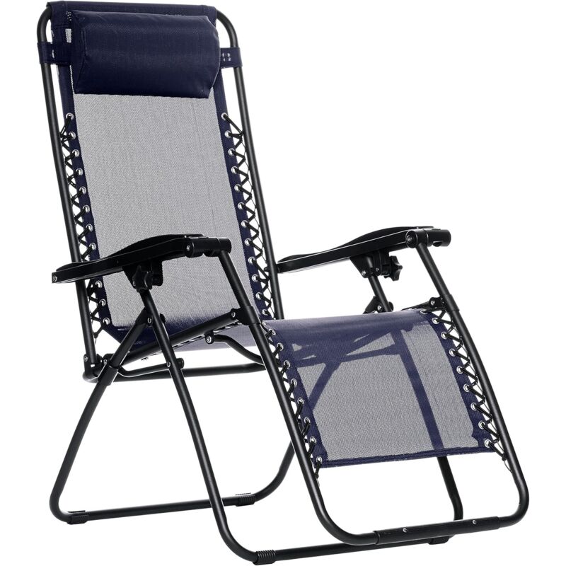 

Tumbona individual. Tumbona plegable transpirable con reposacabezas para exterior. Sillas reclinables ajustables para jardin exterior, piscina o