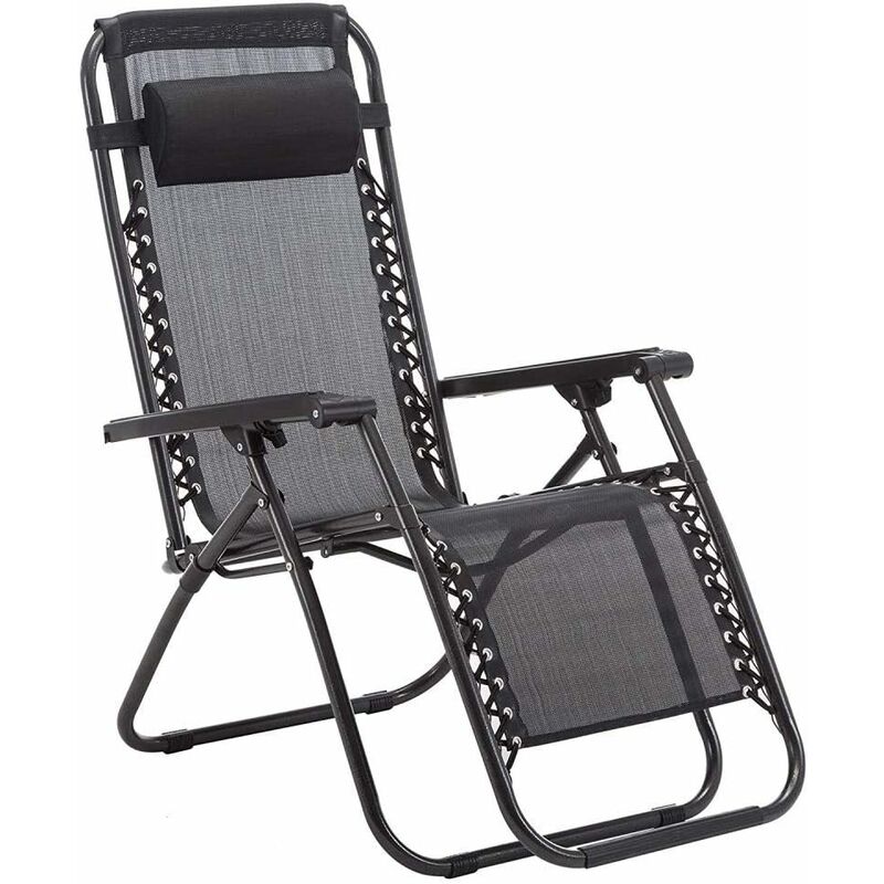 

Tumbona individual. Tumbona plegable transpirable con reposacabezas para exterior. Sillas reclinables ajustables para jardin exterior, piscina o