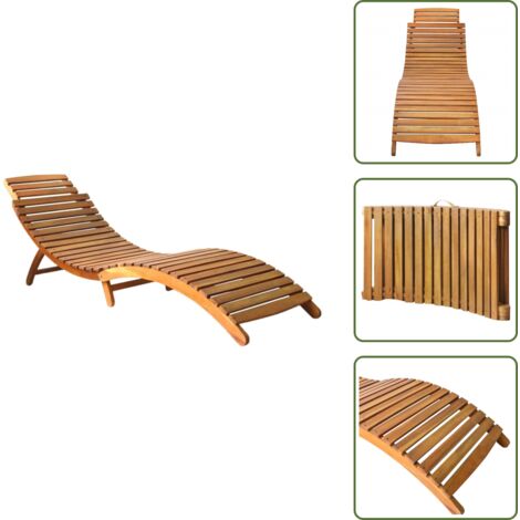 Tumbona interior - vidaXL Tumbona de madera maciza de acacia marrón - Tumbona plegable