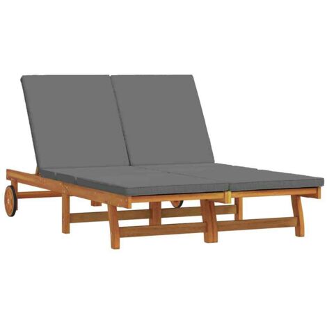 Tumbona Marrón 125 x 200 x 84cm Madera maciza de Acacia