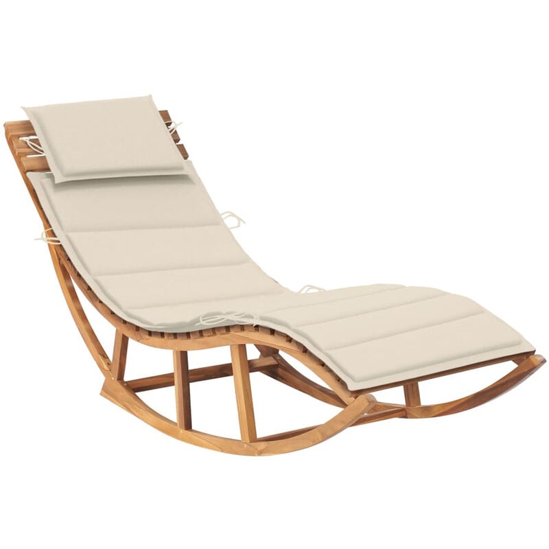 

Tumbona mecedora con cojin madera maciza de teca