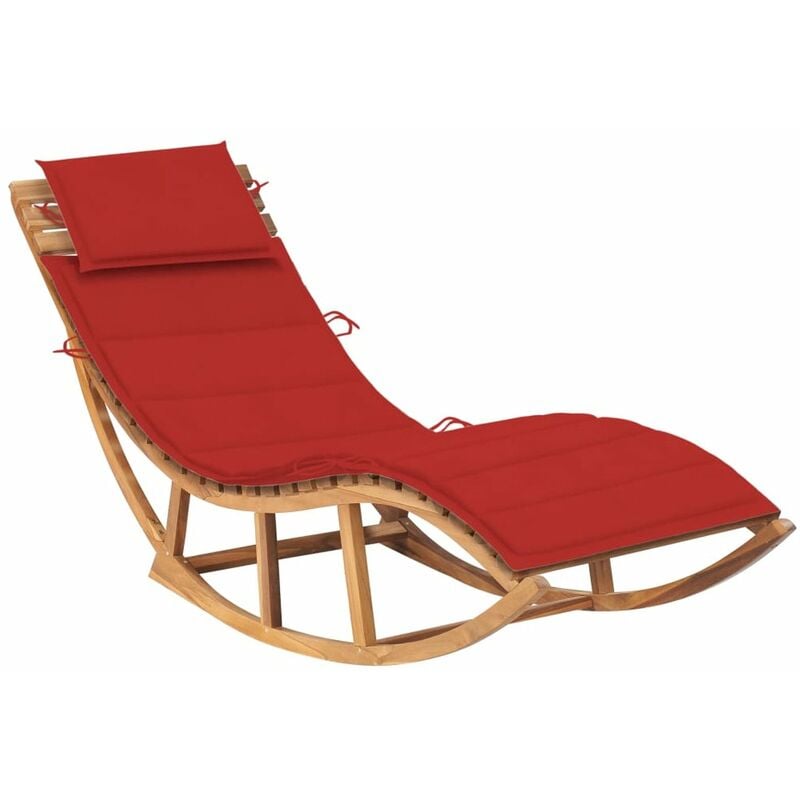

Tumbona mecedora con cojin madera maciza de teca