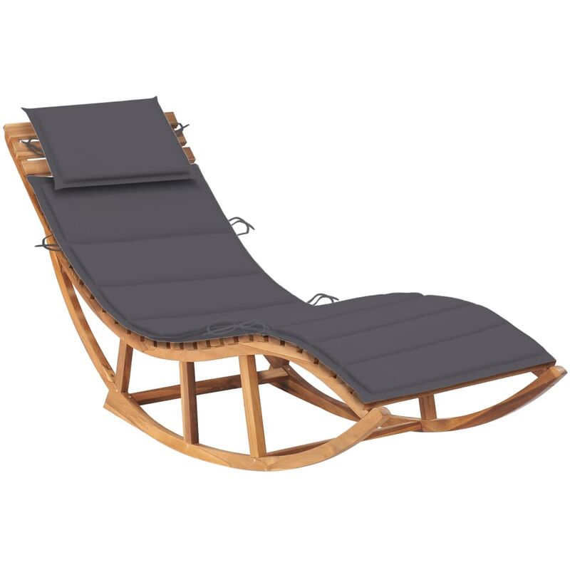 

Tumbona mecedora con cojín madera maciza de teca
