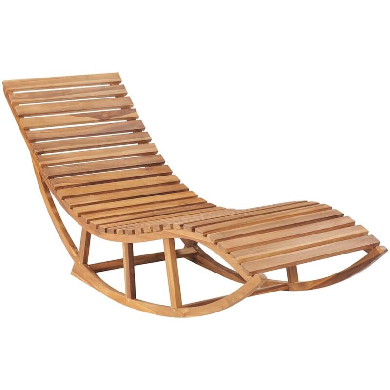 

vidaXL Tumbona mecedora de madera maciza de teca - Marrón