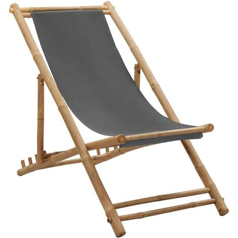 Giantex Juego de 2 sillas plegables para camping, sillas de playa  portátiles con respaldo ajustable de 2 niveles, tela de lona con marco de  bambú