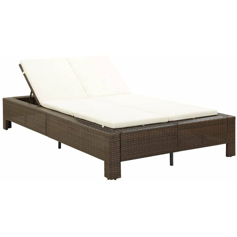 

Tumbona para 2 personas con cojin ratan sintetico marron